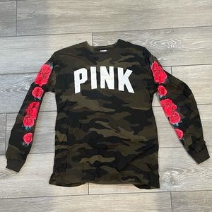 camo PINK long sleeve shirt with roses